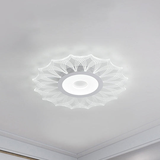Contemporary Ultra Thin LED Flush Mount Ceiling Light Fixture for Bedroom - Clear Acrylic, 16"/19.5"/23.5" Diameter