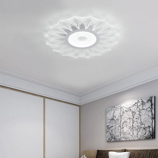 Contemporary Ultra Thin LED Flush Mount Ceiling Light Fixture for Bedroom - Clear Acrylic, 16"/19.5"/23.5" Diameter