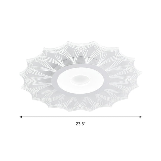 Contemporary Ultra Thin LED Flush Mount Ceiling Light Fixture for Bedroom - Clear Acrylic, 16"/19.5"/23.5" Diameter