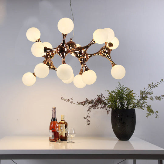 Contemporary Starburst Chandelier With Rose Gold Finish - 9/15 Lights Pendant