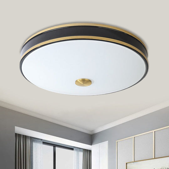 Black/Gold Round LED Flush Mount Ceiling Light - 12"/19"/15.5" Diameter - Perfect for Bedrooms and Warehouses