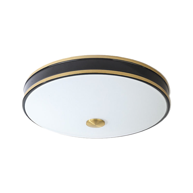Black/Gold Round LED Flush Mount Ceiling Light - 12"/19"/15.5" Diameter - Perfect for Bedrooms and Warehouses