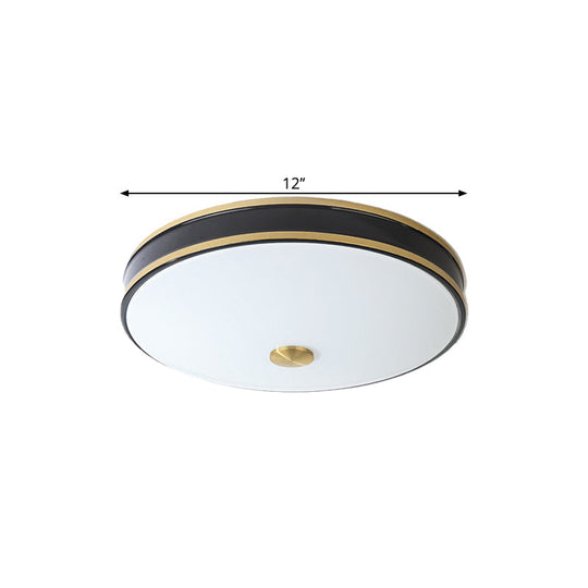 Black/Gold Round LED Flush Mount Ceiling Light - 12"/19"/15.5" Diameter - Perfect for Bedrooms and Warehouses