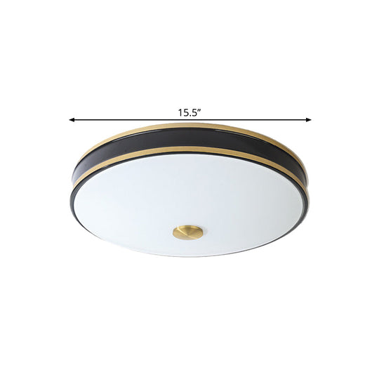 Black/Gold Round LED Flush Mount Ceiling Light - 12"/19"/15.5" Diameter - Perfect for Bedrooms and Warehouses