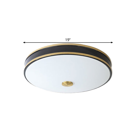 Black/Gold Round LED Flush Mount Ceiling Light - 12"/19"/15.5" Diameter - Perfect for Bedrooms and Warehouses