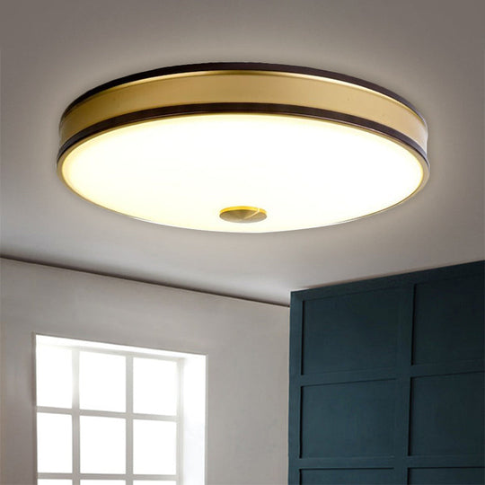 Black/Gold Round LED Flush Mount Ceiling Light - 12"/19"/15.5" Diameter - Perfect for Bedrooms and Warehouses