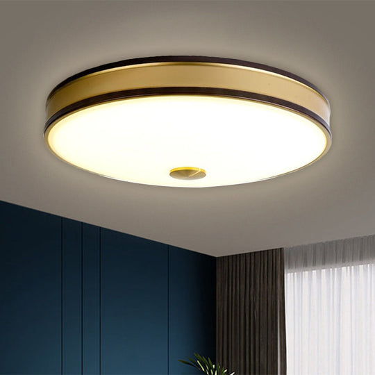 Black/Gold Round LED Flush Mount Ceiling Light - 12"/19"/15.5" Diameter - Perfect for Bedrooms and Warehouses