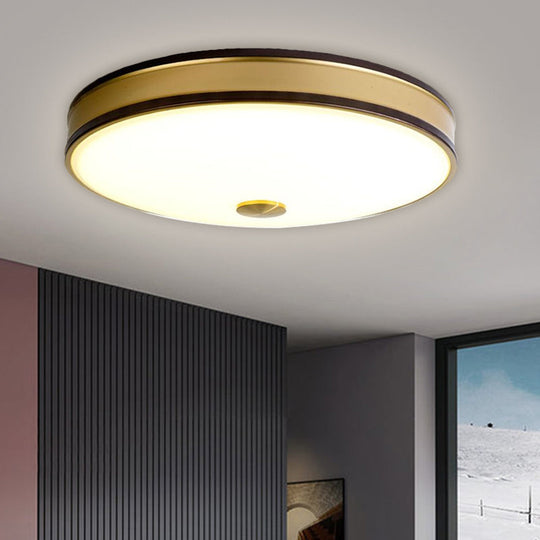 Black/Gold Round LED Flush Mount Ceiling Light - 12"/19"/15.5" Diameter - Perfect for Bedrooms and Warehouses