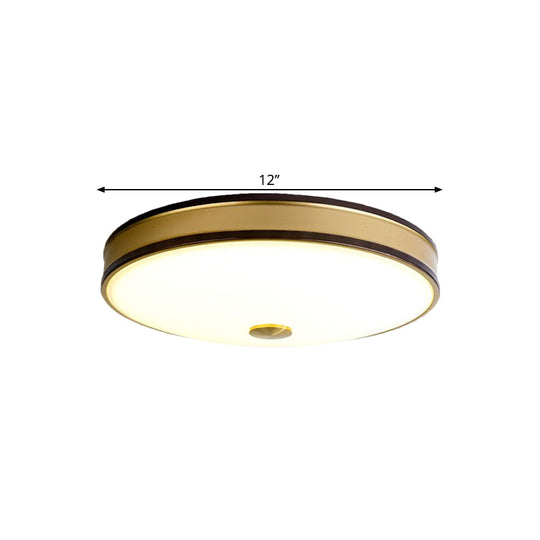 Black/Gold Round LED Flush Mount Ceiling Light - 12"/19"/15.5" Diameter - Perfect for Bedrooms and Warehouses
