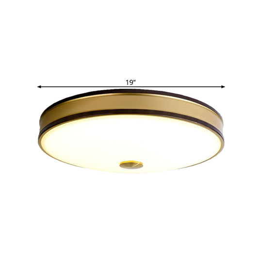 Black/Gold Round LED Flush Mount Ceiling Light - 12"/19"/15.5" Diameter - Perfect for Bedrooms and Warehouses