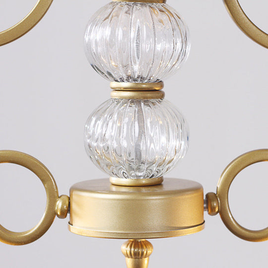 Clear Crystal Chandelier Light Fixture - Modern Bell Shade Hanging Lamp in Gold, 2 Bulbs - for Dining Room