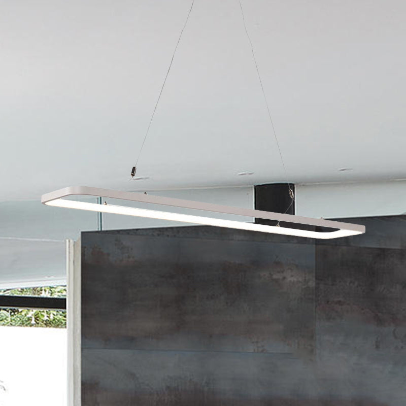 Modern Linear Acrylic Pendant Led Ceiling Light For Kitchen Island - 39/47 Width Warm/White Light
