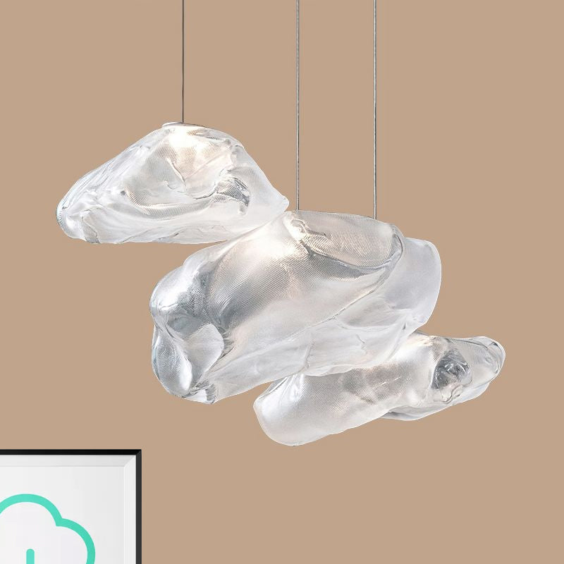 Cloud Cluster Pendant Light - Contemporary Frosted Glass 3-Light White Led Hanging Fixture