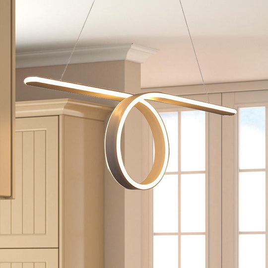 Sleek Led Acrylic Ceiling Pendant Light: Elegant White Hanging Lamp For Dining Room Or Table Setting