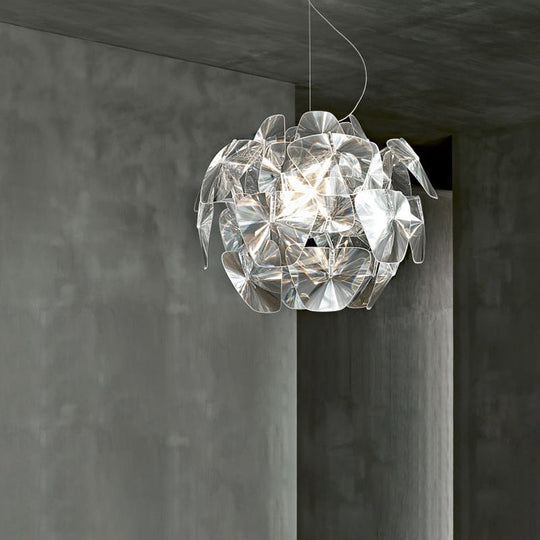 Modern Acrylic Globe Pendant Light - Clear Ceiling Lamp (24"/28.5"/43" Wide)