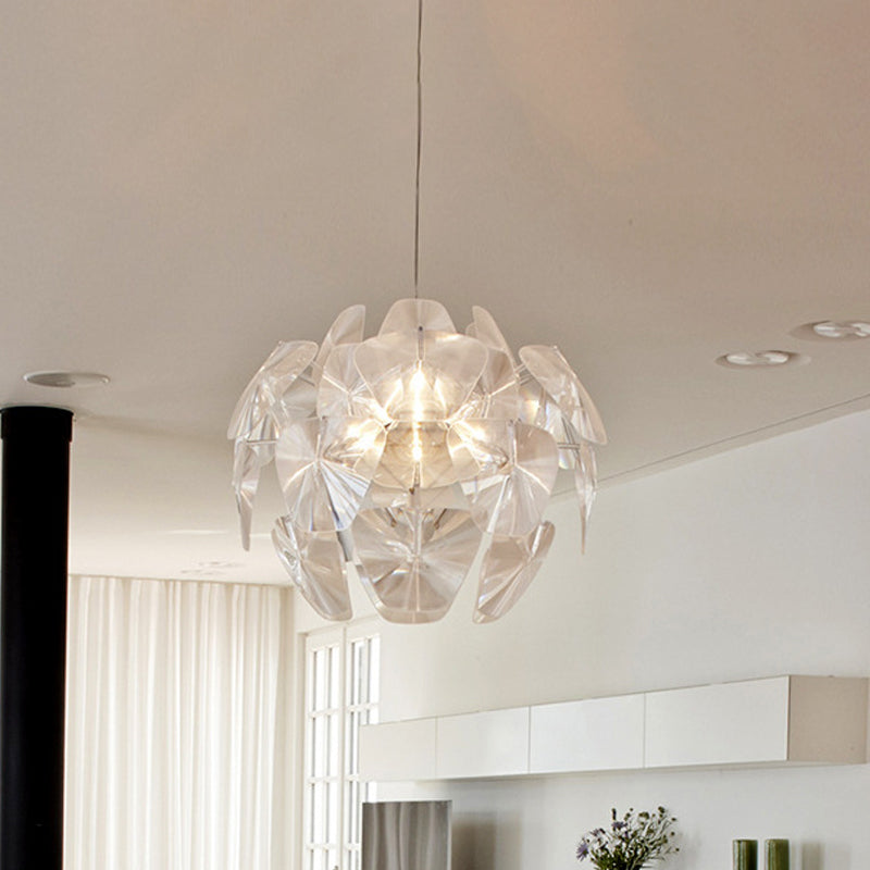 Modern Acrylic Globe Pendant Light - Clear Ceiling Lamp (24"/28.5"/43" Wide)