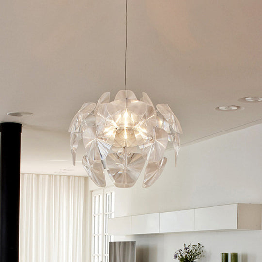 Modern Acrylic Globe Pendant Light - Clear Ceiling Lamp (24"/28.5"/43" Wide)