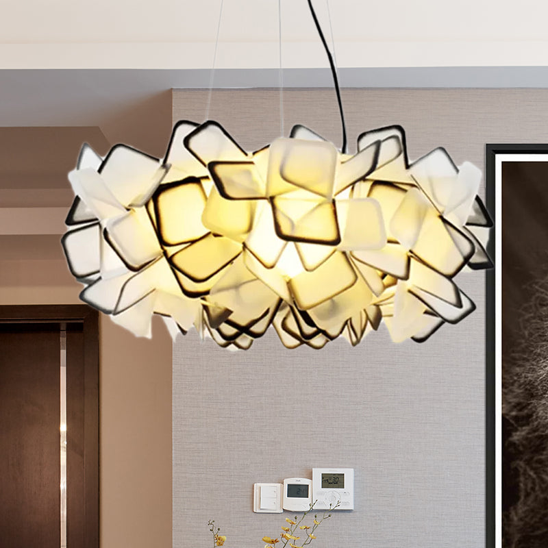 Contemporary Blossom Drop Pendant Ceiling Lamp - Brown/Blue/Purple - 21"/27.5" Wide - 1-Light Acrylic - Living Room