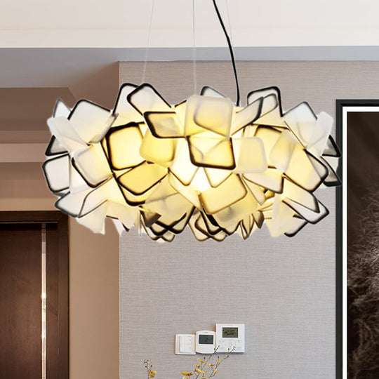 Contemporary Blossom Drop Pendant Ceiling Lamp - Brown/Blue/Purple - 21"/27.5" Wide - 1-Light Acrylic - Living Room