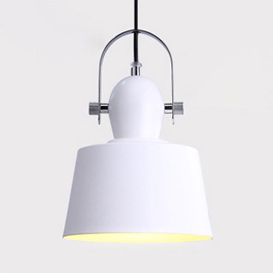 Minimalist Metal Pendant Lamp With Upside-Down Trifle Bowl Design | 1 Light Black/White/Yellow