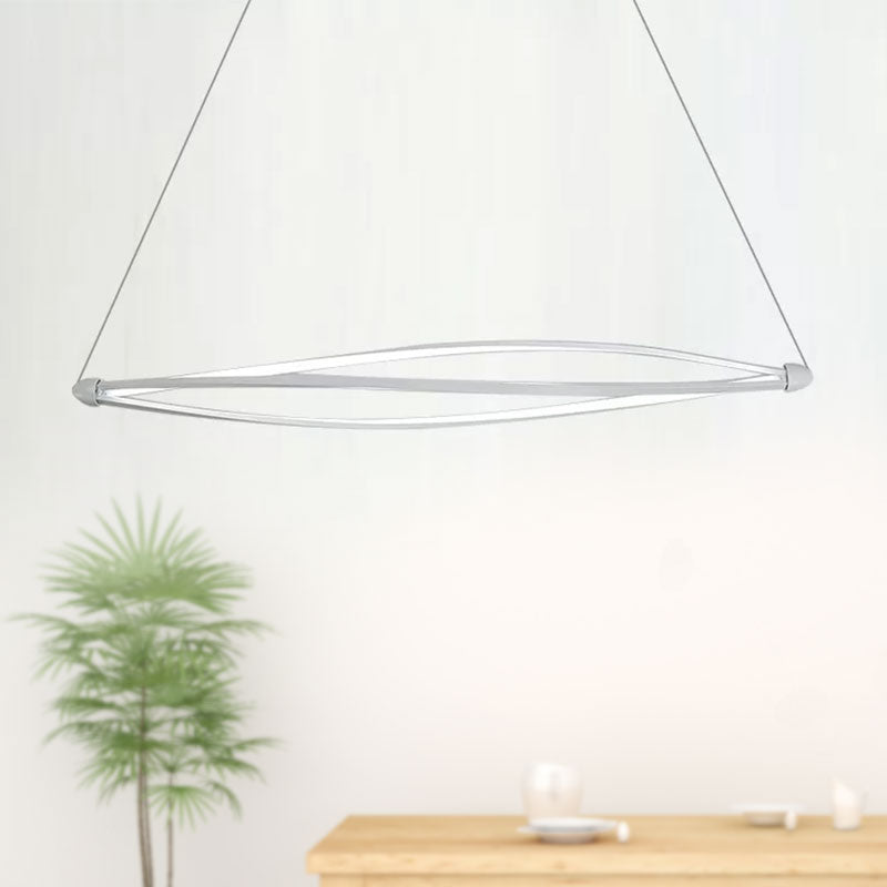 Modern Acrylic Spiral Led Pendant Light Kit In Warm/White/Natural