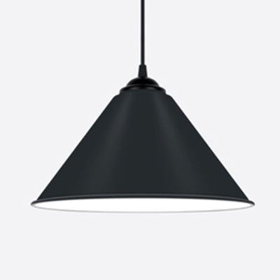 Modern Metal Cone Hanging Light, 1-Light Pink/Yellow/Green Pendant Light, 12"/14"/16" Dia