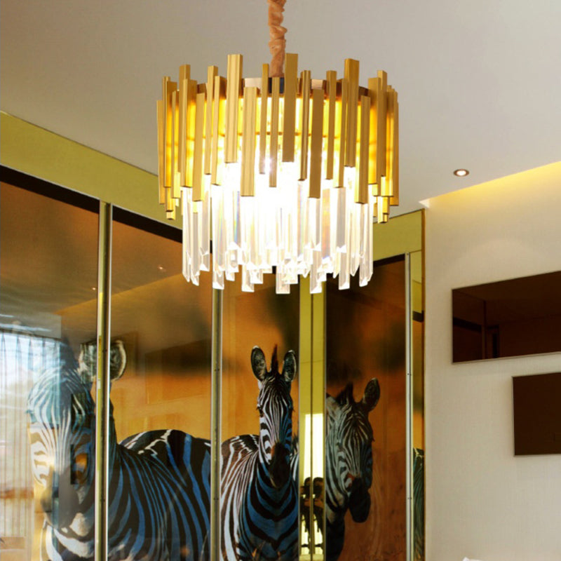 Stunning Silver/Gold Pendant Lamp with Crystal Prism - Modern and Stylish Lighting for Bedrooms