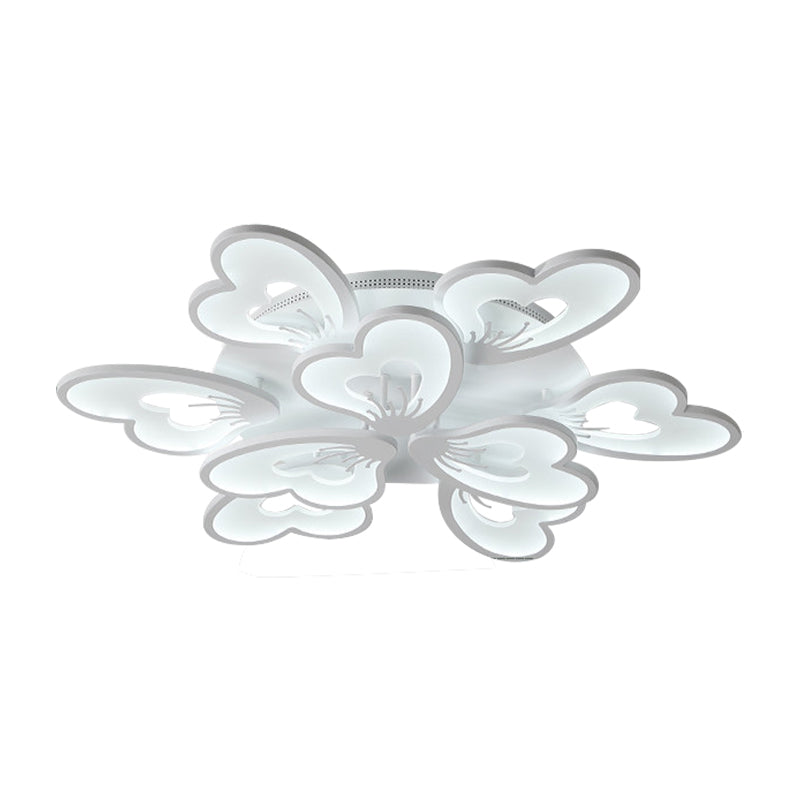 Modern Creative Petal Ceiling Flush Mount Acrylic White Integrated LED Living Room Light (9/12/15 Heads) in Warm/White