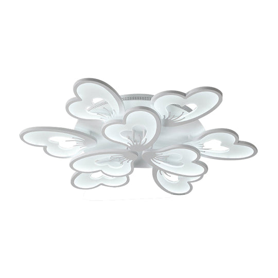 Modern Creative Petal Ceiling Flush Mount Acrylic White Integrated LED Living Room Light (9/12/15 Heads) in Warm/White