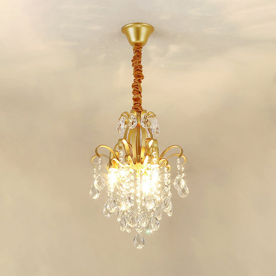 Modernist Crystal Chandelier Pendant Light with 3/6 Heads in Black/Gold - Perfect for Bedroom