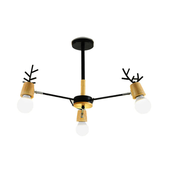 Sputnik Metal Chandelier - Modern Ceiling Hang Fixture With Bare Bulb For Bedroom 3/6/8 Lights