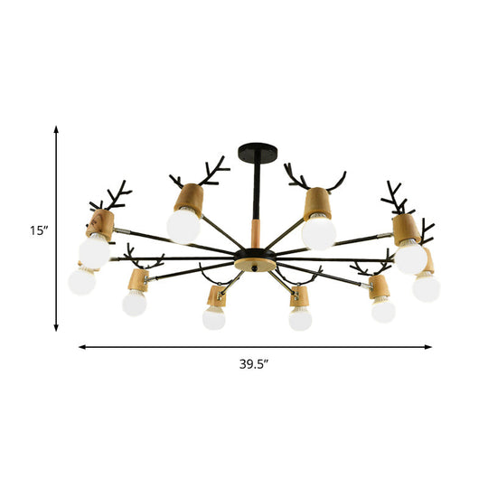 Sputnik Metal Chandelier - Modern Ceiling Hang Fixture With Bare Bulb For Bedroom 3/6/8 Lights