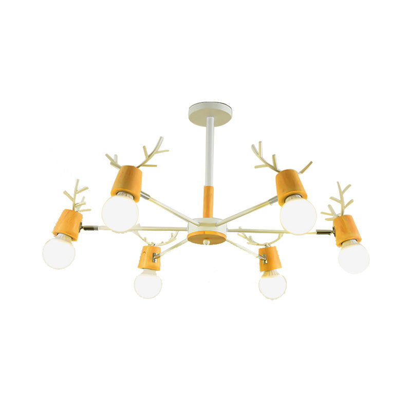 Sputnik Metal Chandelier - Modern Ceiling Hang Fixture With Bare Bulb For Bedroom 3/6/8 Lights