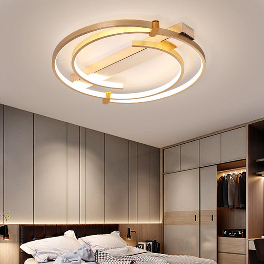 Minimalist Gold Flush Mount Ceiling Light Fixture - 18/23.5 W Ring For Bedrooms / 18