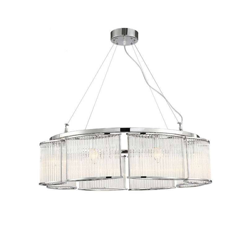 Modern Crystal Round Ceiling Chandelier - 29.5"/33.5" Wide Chrome Pendant Light Fixture