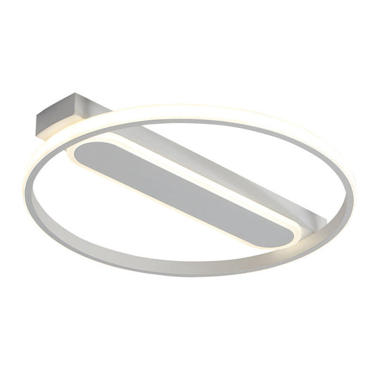 Flush Mount Acrylic LED Light for Bedroom Ceiling - Ring Design, Warm/White, 16"/19.5"/23.5" Dia