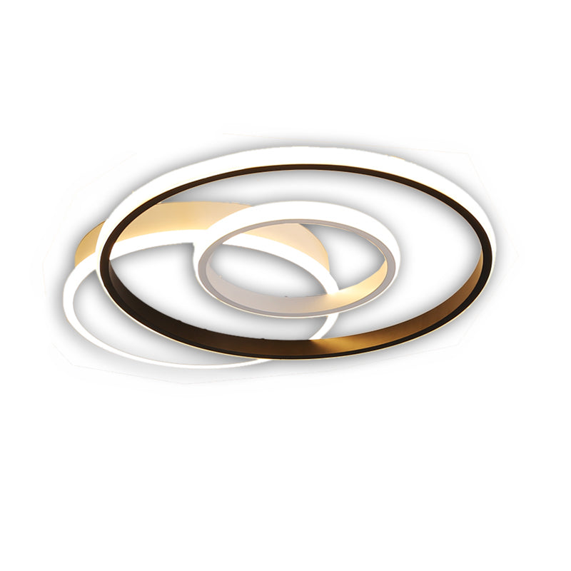 Minimalist Black & White Ceiling Light with Integrated LED - Warm/White -Multiple Sizes