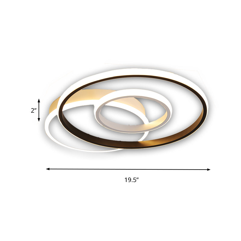 Minimalist Black & White Ceiling Light with Integrated LED - Warm/White -Multiple Sizes