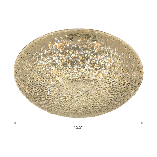 Plafonnier LED minimaliste en acrylique : lampe encastrée en forme de bol avec lumière blanche/chaude/naturelle pour chambre à coucher