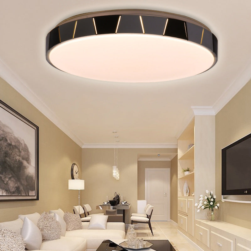 Modern LED Acrylic Circle Ceiling Lamp - White Flush Mount Light Fixture in Multiple Light Tones
