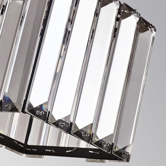 Contemporary Black Crystal Pendant Lamp - Cubic Dining Room Ceiling Light