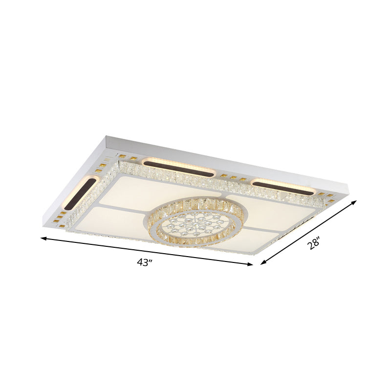 Chinese Style Led White Crystal Ceiling Flush Mount - Perfect For Living Room Lighting