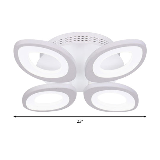 LED Flush Mount Ceiling Light with Acrylic Shade and 4/5/8 Lights in Warm/White/Natural Light