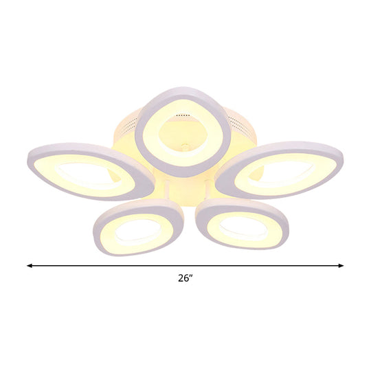 Led Flush Mount Ceiling Light With Acrylic Shade And 4/5/8 Lights In Warm/White/Natural