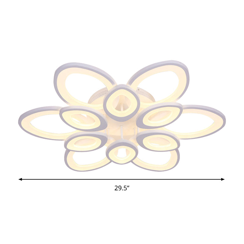 LED Flush Mount Ceiling Light with Acrylic Shade and 4/5/8 Lights in Warm/White/Natural Light