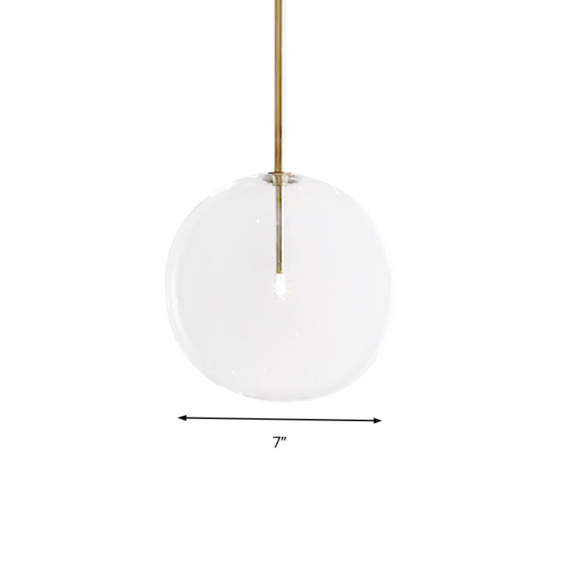 Clear Glass LED Pendant Light - Post-Modern Global Design for Dining Room - 1 Light 6"/7"/8" Wide