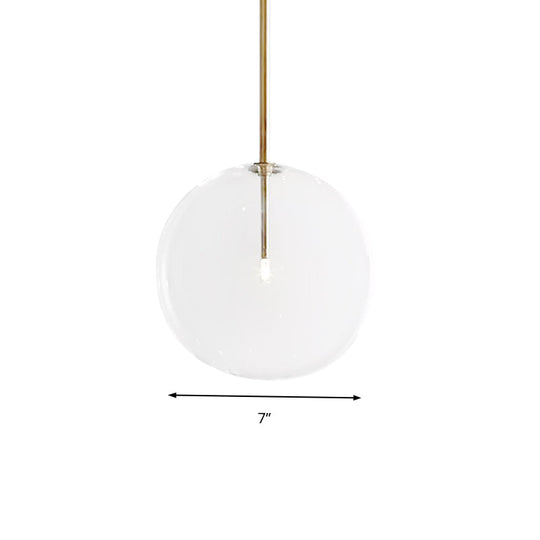 Clear Glass LED Pendant Light - Post-Modern Global Design for Dining Room - 1 Light 6"/7"/8" Wide