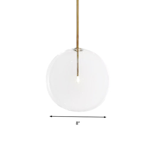 Clear Glass LED Pendant Light - Post-Modern Global Design for Dining Room - 1 Light 6"/7"/8" Wide