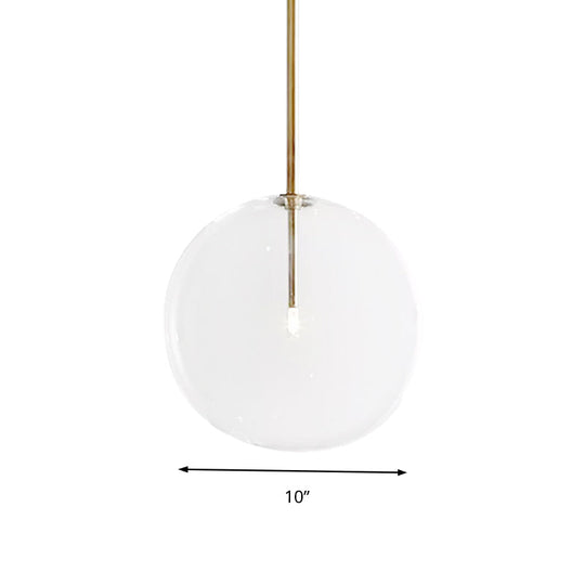 Clear Glass LED Pendant Light - Post-Modern Global Design for Dining Room - 1 Light 6"/7"/8" Wide