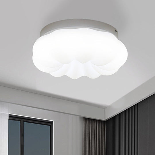 Cloud-Like Ceiling Lamp: Simplicity LED Flush Mount Fixture in 3 Colors, 12"/18" Width
